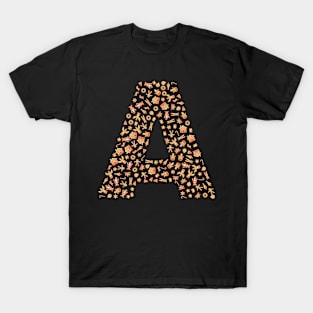 Letter A Initial Christmas Decorations Gingerbread T-Shirt